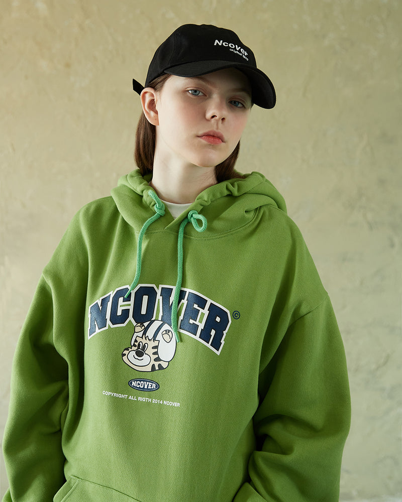 TOBY FACE ARCH LOGO HOODIE-OLIVE GREEN (6556629893238)