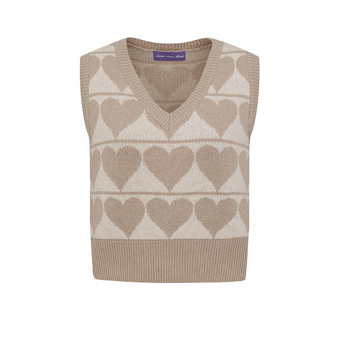 Kitch Heart Wool Vest  (3 color) (6599430930550)