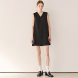 Vネックミニマルミニドレス/V-neck minimal mini dress_black