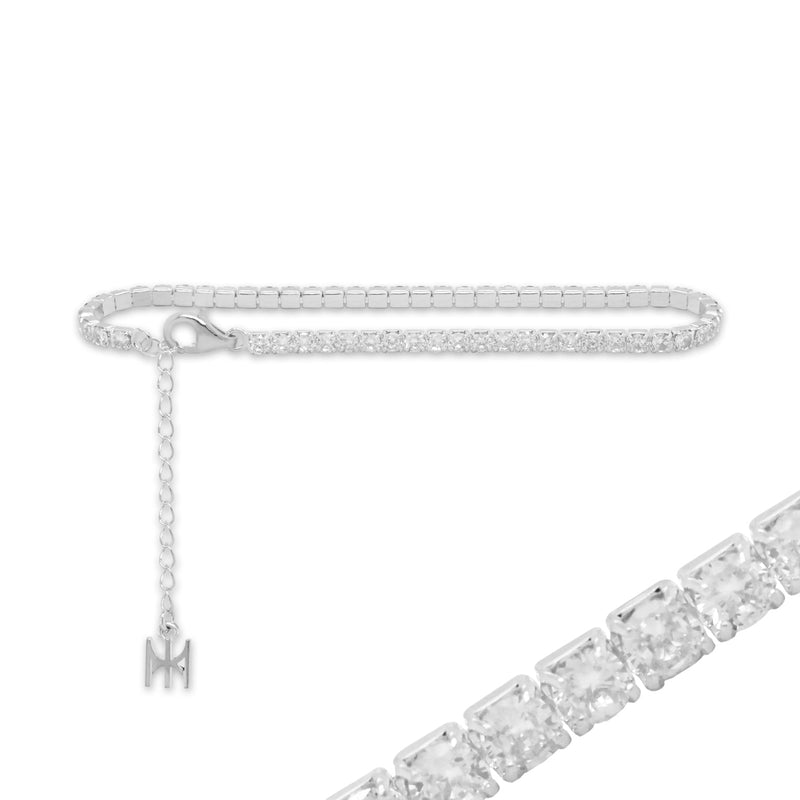 ミニテニスブレスレット / [S925] White Mini Tennis Bracelet (white silver)