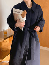 フォトウールベルトロングコート /(Quilted lining) photo wool belt long coat