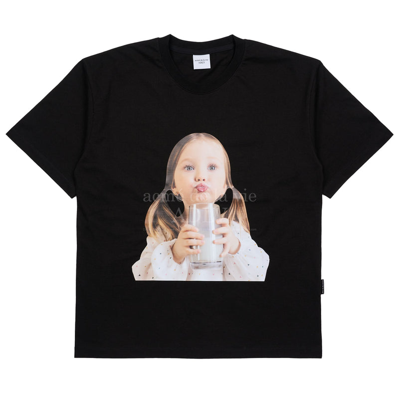 ベビーフェイスミルクガール半袖Tシャツ/BABY FACE MILK GIRL SHORT SLEEVE T-SHIRT BLACK