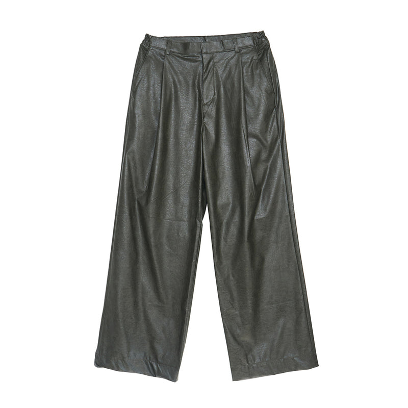 レザーワイドスラックス / ASCLO Leather Wide Slacks (2color)