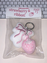 strawberibbon key chain