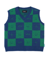 [EZwithPIECE] CHECKERBOARD KNIT VEST (4COLORS) (6563170353270)