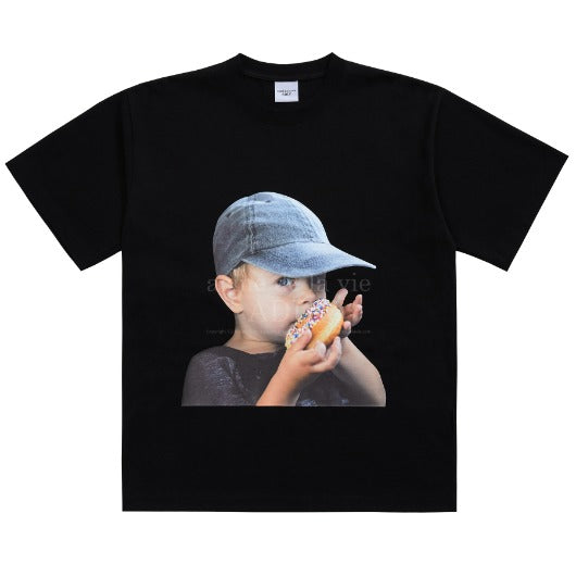 キャップボーイ半袖Tシャツ/ADLV BABY FACE SHORT SLEEVE T-SHIRT BLACK CAP BOY