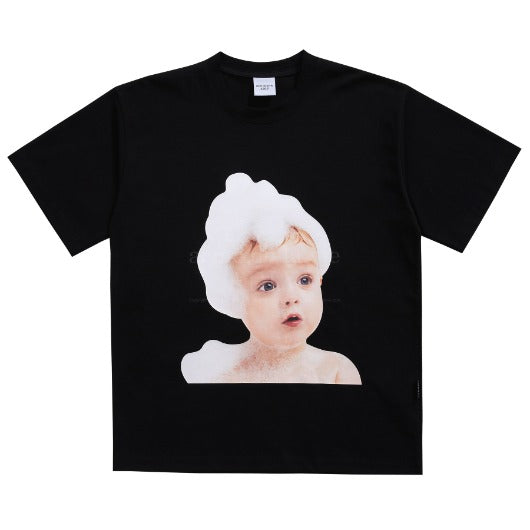 バブル半袖Tシャツ/ADLV BABY FACE SHORT SLEEVE T-SHIRT BLACK BUBBLE