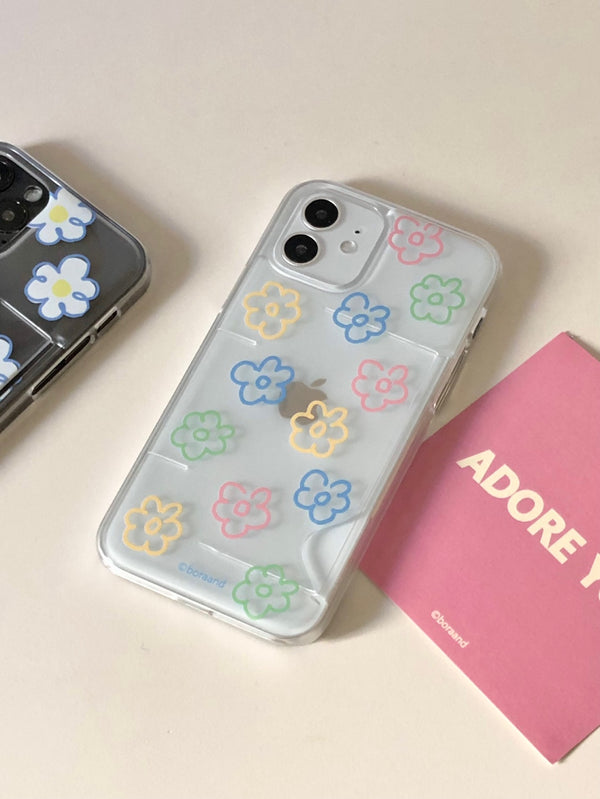 ソフトフラワーカードケース _ クリアハード (アイフォンケース) / Soft flower card case _ Clear hard (iphone case)