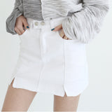 Slit vintage mini skirt (6545563779190)