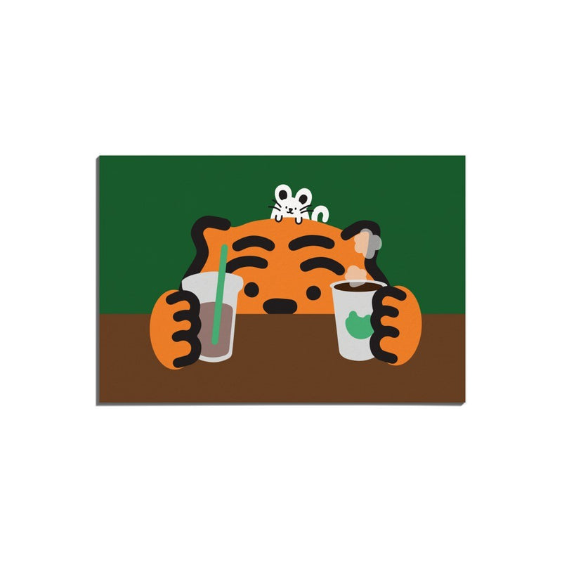 ICED HOT COFFEE TIGER POST CARD (6538758094966)