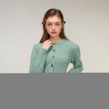 Puff wool cable cardigan (mint) (4616742830198)