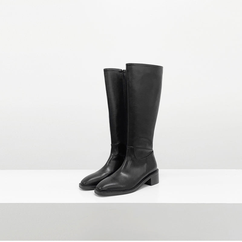 タイロンベーシックレザーロングブーツ / Tyron Basic Leather Long Boots