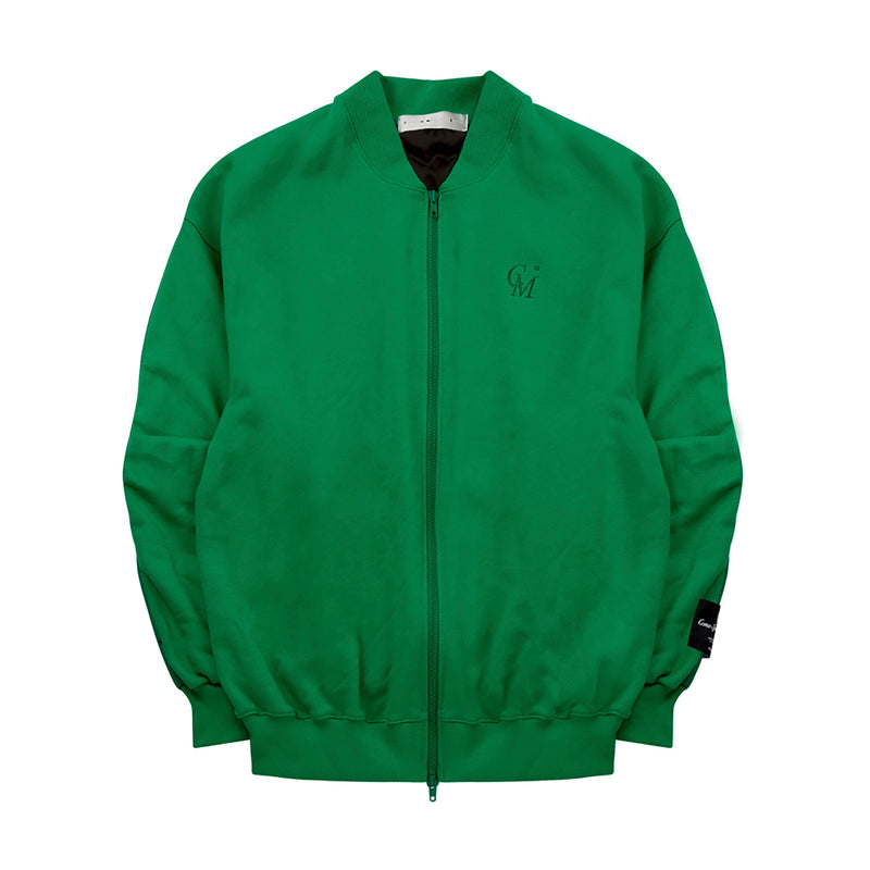 [UNISEX] Fleece-Back Cotton-Jersey and Padded Shell Zip-Up Sweatshirt (Green) (6656649298038)