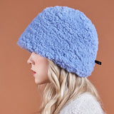 ファーロングラベルブークルドロップバケットハット/Fur Long Label Boucle Drop Bucket Hat Blue