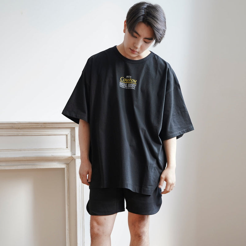 ワイドオーバーフィットショートスリーブTシャツ / (Coustou)wide overfit short sleeved T-shirt
