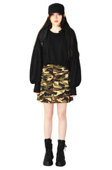ミリタリーカモストラップAラインミニスカート/military camo strap a-line mini skirts (begie)