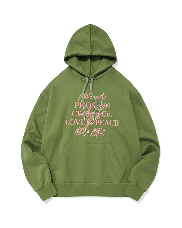 Love&Peace Campaign Hoodie/Pea Green (6540661162102)