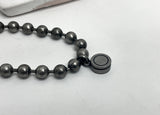 [BLESSEDBULLET]9mm ball chain bulletback bracelet_dark silver (4642326413430)