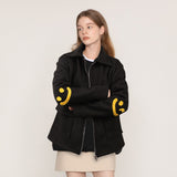 [UNISEX] Elbow Smile Drawing Bookle Embroidered Lee Joongji Jacket (6658474213494)