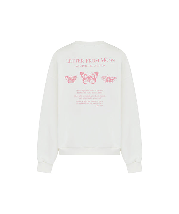 トリプルバタフライエンブロイダードスウェットシャツ / Triple Butterfly Embroidered Sweatshirt ( 3 Colors )