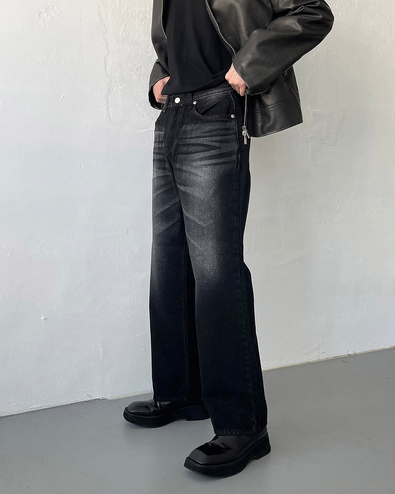 キャットブラシブラックジーンズ / TR2441 Cat brush black jeans (1 color)