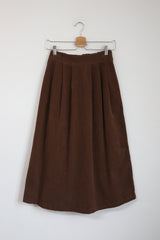 CORDUROY CHURROS PLEATS LONG SKIRT(IVORY, PINK, BROWN 3COLORS!) (6634135945334)