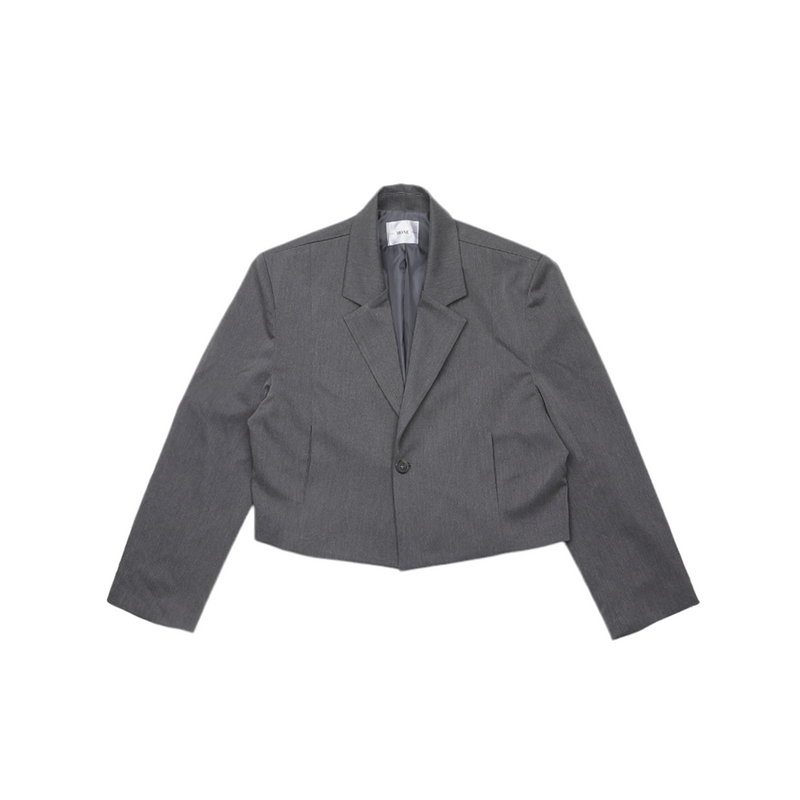ワンボタンベルクロップジャケット / ASCLO One Button Bell Crop Jacket (2color)