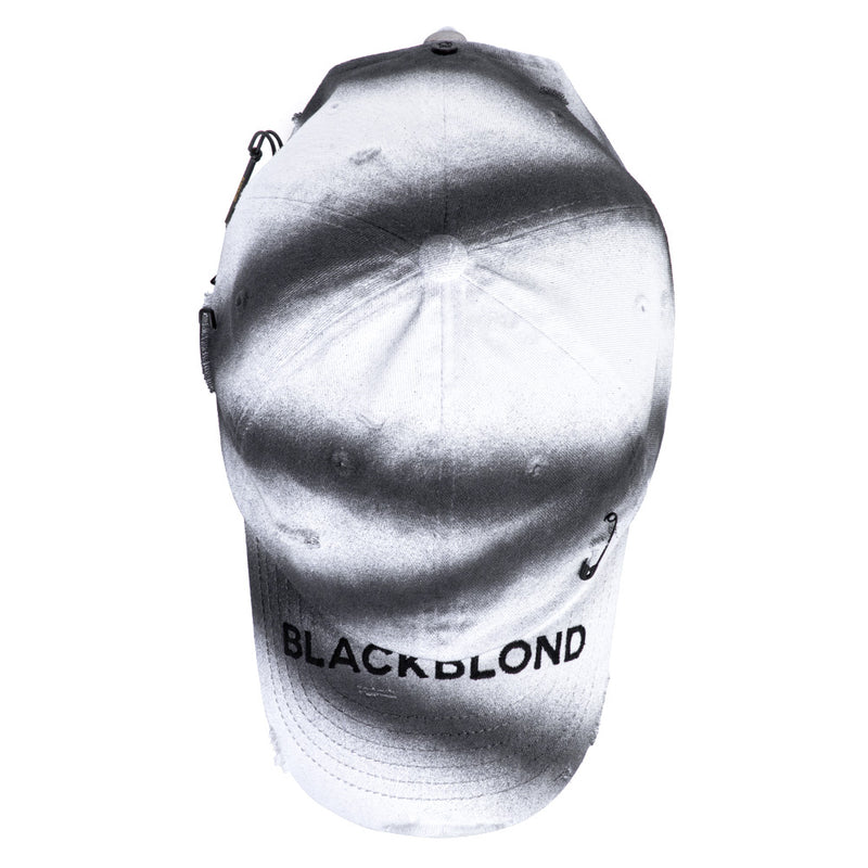 BBD Ripped Sprayed Custom Covered Logo Cap (White) (6667253579894)