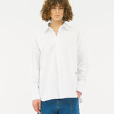ブラッシュロゴコットンシャツ / BRUSH LOGO COTTON SHIRT WHITE