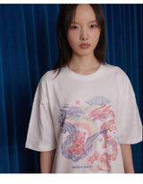 AMBLER 男女共用 rising dragon オーバーフィット 半袖 Tシャツ AS1107