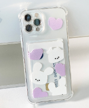 King Mochi Rabbit Card Storage purple Phone Case