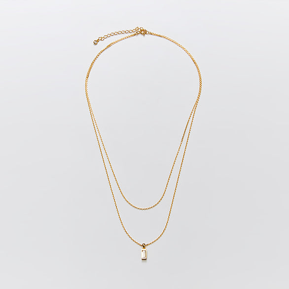 baguette layered necklace