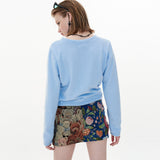 ジャカードスカート / Jacquard Skirt [Blue_Bear+Flower]