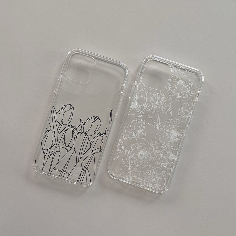 Lisianthus Drawing / jelly case iPhone Galaxy (6612301217910)