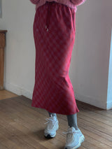 HELLY CHECK BANDING LONG SKIRT(RED, NAVY, BLACK 3COLORS!) (6653723443318)