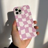 チェッカーボードハードアイフォンケース/Checkerboard Pink Iphone Hard case