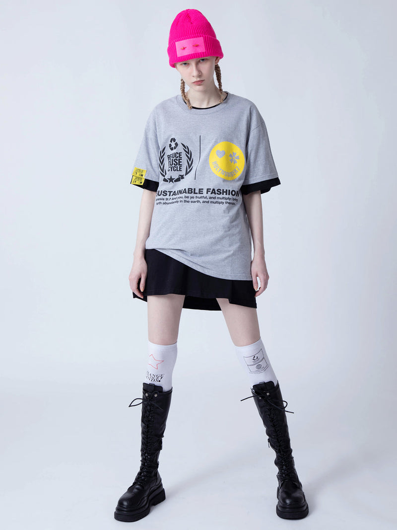 サステナブルキャンペーンTシャツ/SUSTAINABLE FASHION CAMPAIGN 1/2 T-SHIRT_GRAY