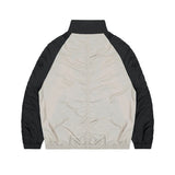 XJ112 Shirring Nylon Track Jacket (BLACK)