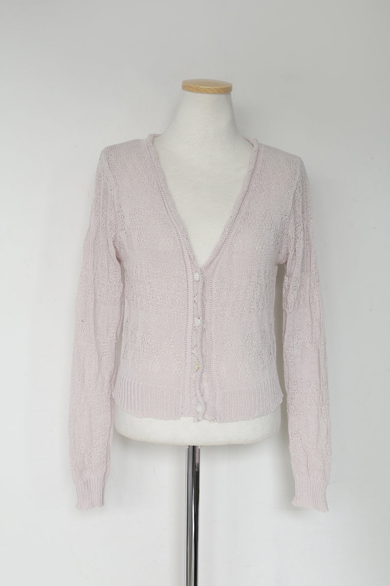 MIGNON HEART KNIT CARDIGAN(IVORY, BEIGE, PINK, SKYBLUE, GREEN, PURPLE 6COLORS!) (6567222116470)