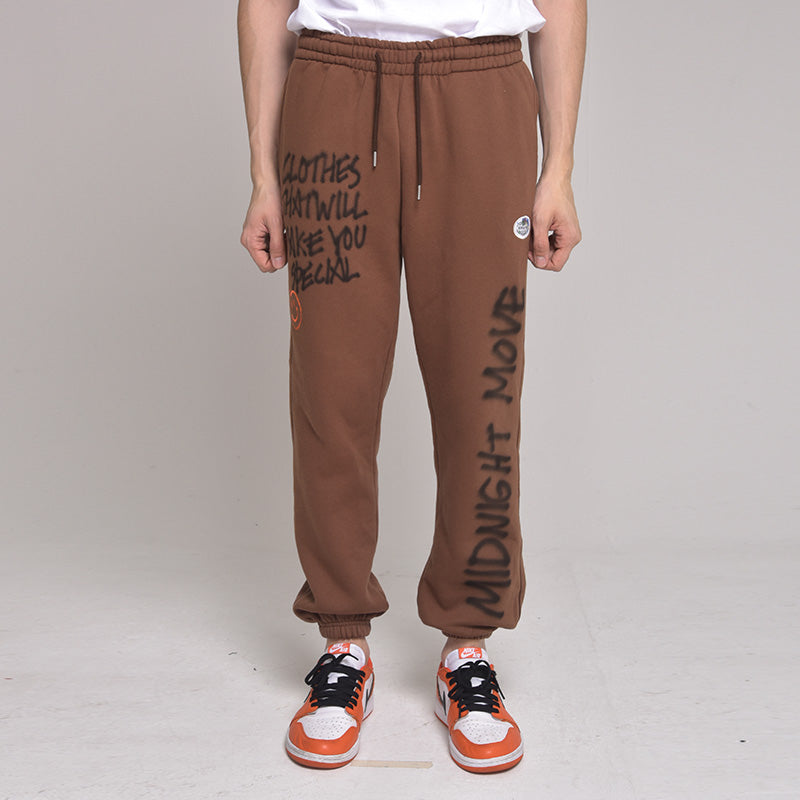 [unisex] spray pants (brown) (6628390666358)