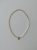 ハーフパールネックレス / Half pearl necklace - gold