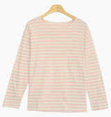 イロスプリングパステルストライプルーズフィットTシャツ(5color) / Elo spring Pastel Striped Loose Fit T-Shirt (5 colors)