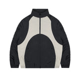 XJ112 Shirring Nylon Track Jacket (BLACK)
