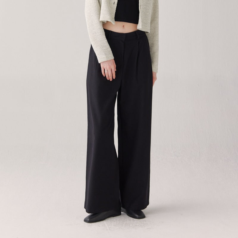 ワイドウールフリースラインパンツ/Wide wool fleece-lined pants