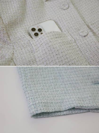 フォーマルツイード半袖ジャケット (4color)