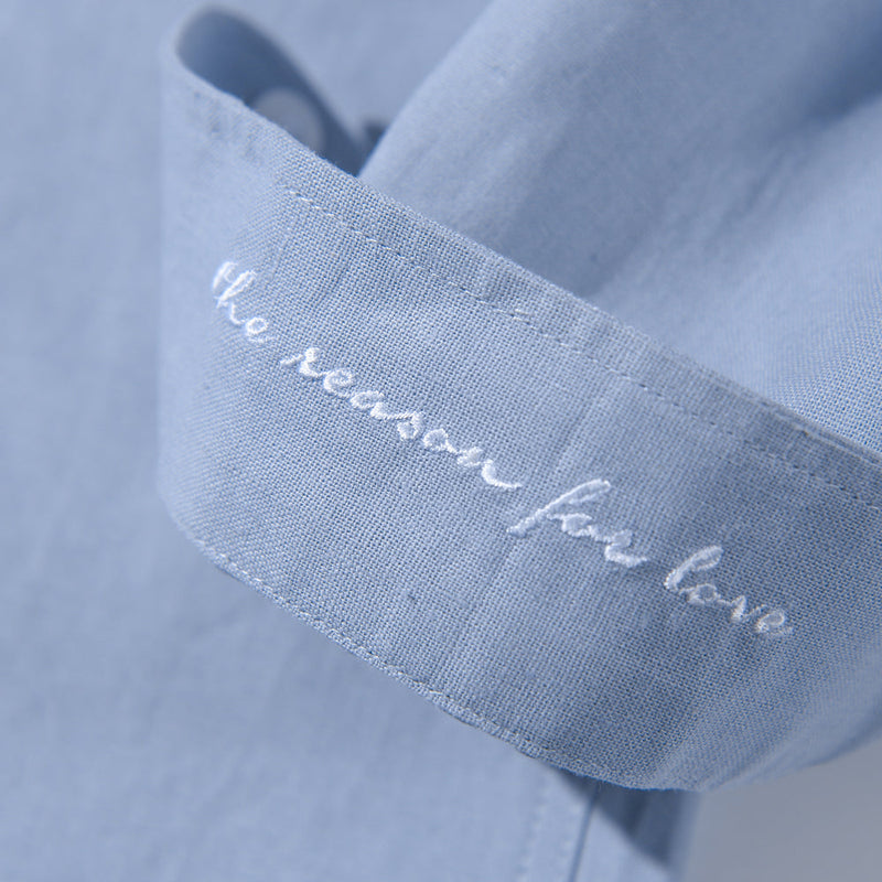 レイラスタンダードステッチリネンシャツ/Layla The reason for love Standard Stitch Linen Shirt S74 Ash Blue