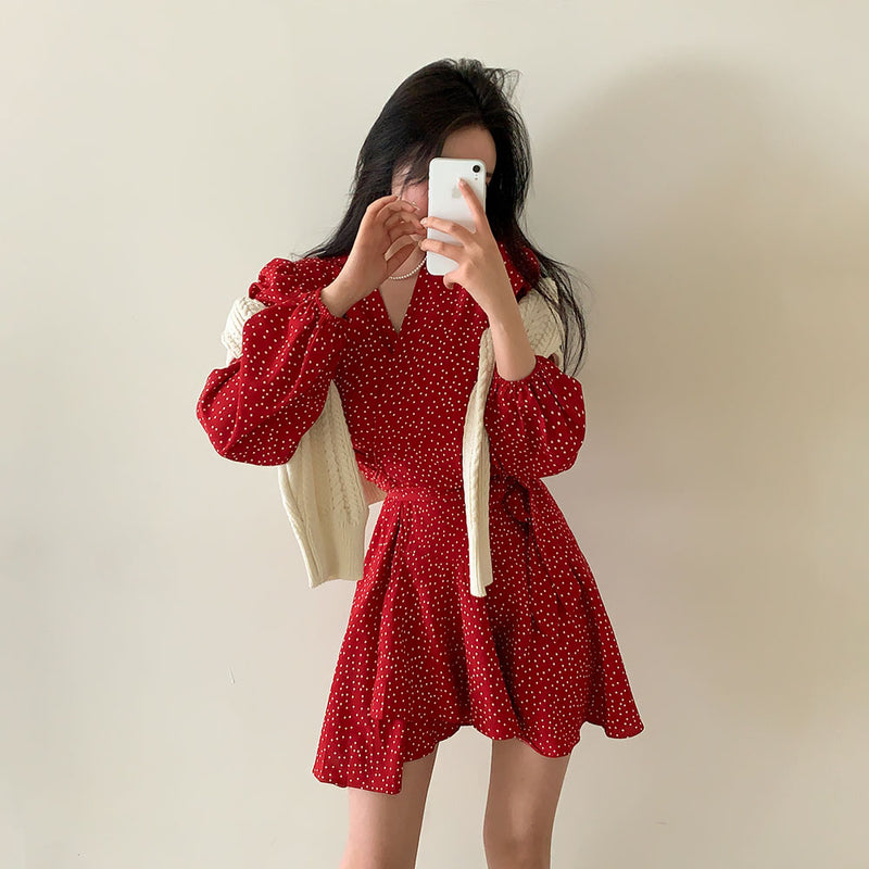 ドットラップドレス / [Fit recommendation!] dot wrap dress