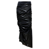 メタルラップターンスカート / metal warp turn skirt - black