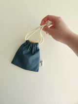 Two tone string pouch - teal blue S