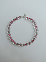 クリアノットネックレス/clear knot necklace - pink